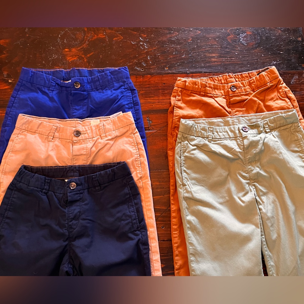 5 pairs of H &M boys pants with adjustable waist. Size 9-10.